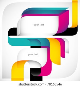 Creative colorful layout with designed shapes. Vector illustration.