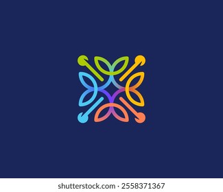 Creative colorful leaf or flower logo gradient
