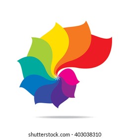 creative colorful leaf symbol design vector