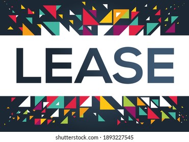 creative colorful (lease) text design, written in English language, vector illustration.	
