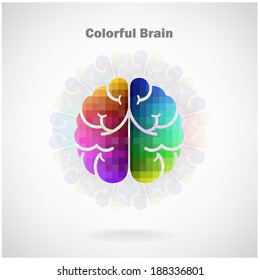 Creative colorful left and right brain Idea concept background .vector illustration contains gradient mesh