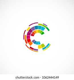 Diseños de logotipos de letras de colores creativos C