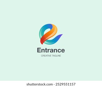 Creative colorful letter e logo gradient