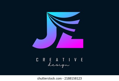 Creative colorful letter JZ J z logo with leading lines and road concept design. Letters with geometric design. Vector Illustration with letter and creative cuts.