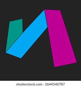 A creative and colorful letter "N" constructed from geometric blocks in magenta, cyan, and teal. Perfect for tech, startup, or media branding.