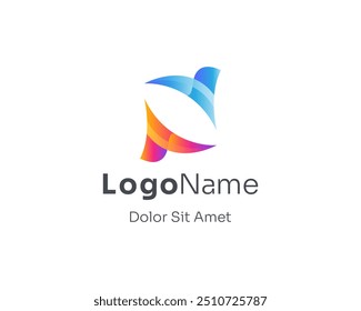 Creative colorful letter n natural logo