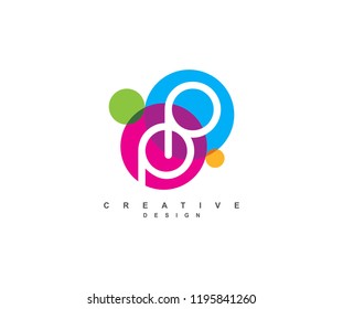 Creative colorful linked circles style letter PP Logo