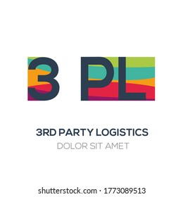 Creative colorful logo 3pl mean (3rd party logistics) .