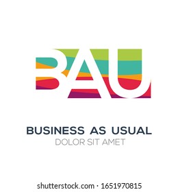 Creative Colorful Logo Bau Mean Business Stock Vector Royalty Free