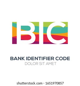 Logo de color creativo, BIC medio (código de identificación bancaria) .