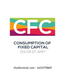 Creative colorful logo ,  CFC mean (consumption of fixed capital) .