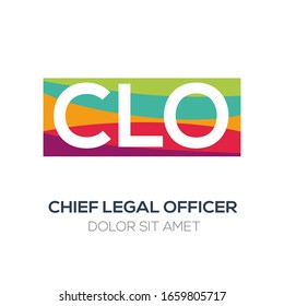 Creative colorful logo , CLO mean (chief legal officer) .