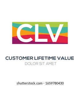 Logotipo creativo y colorido, CLV media (valor de vida del cliente) .