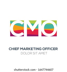 Logo de color creativo, CMO significa (director de marketing).