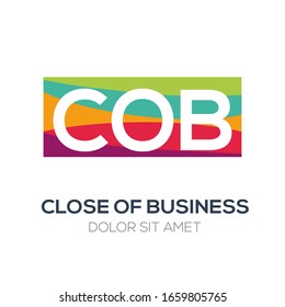 Logo creativo y colorido , significa COB (cierre de negocios) .