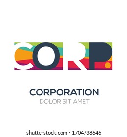 Creative colorful logo , Corp. mean (corporation) .