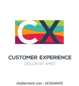 Creative bunter Logo, CX meinen (Kundenerlebnis) .