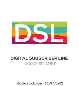 Creative Colorful Logo , DSL Mean (digital Subscriber Line) .