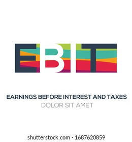 Creative colorful logo , EBIT mean (earnings before interest and taxes) .