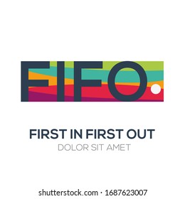 Creative colorful logo , FIFO mean (first in first out) .