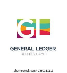 Creative colorful logo , GL mean (general ledger) .