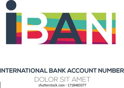Creative Colorful Logo , IBAN Mean (international Bank Account Number) .