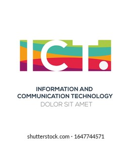 Logo de color creativo, TICs significa (tecnología de la información y la comunicación).