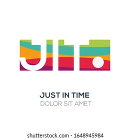 Creative colorful logo , JIT mean (just in time) .