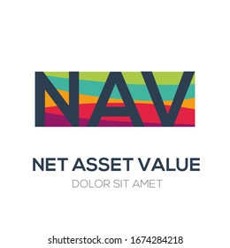 Creative colorful logo , NAV mean (net asset value) .