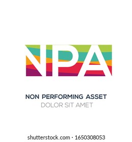 Creative colorful logo , NPA mean (non performing asset) .