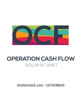 Creative colorful logo , OCF  mean (operation cash flow) .