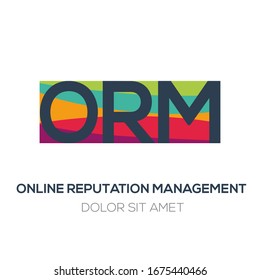 Creative colorful logo , ORM mean (online reputation management) .