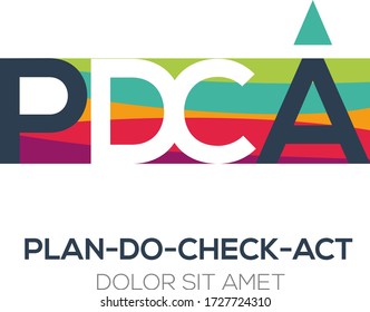 Creative colorful logo ,pdca mean (plan-do-check-act) 
