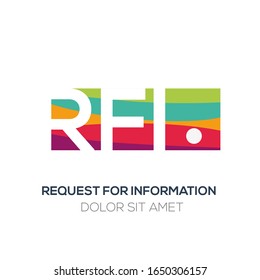 Creative colorful logo , RFI mean (request for information) .