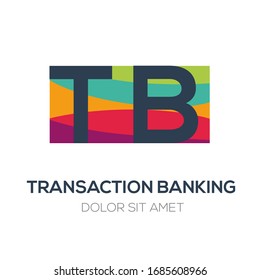 Kreatives farbiges Logo , TB-Mittel (Transaktionsbanking) .