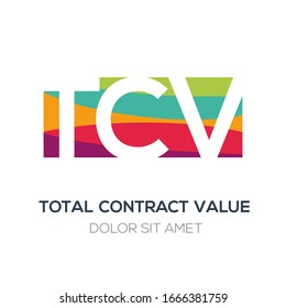 Creative colorful logo , TCV mean (total contract value) .