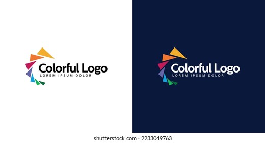 Creative colorful logo template. Fun and modern easy-to-edit logo template.