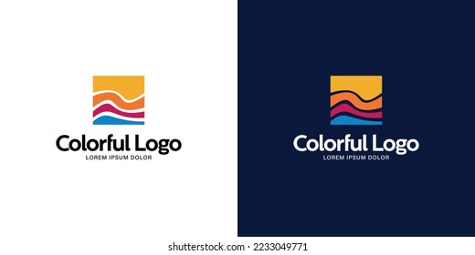 Creative colorful logo template. Fun and modern easy-to-edit logo template.