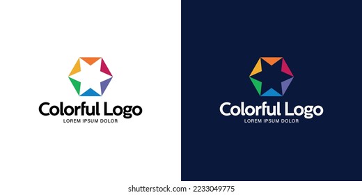 Kreative farbige Logo-Vorlage. Spaß und moderne, einfach zu bearbeitende Logo-Vorlage.