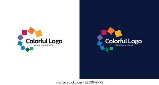 Creative colorful logo template. Fun and modern easy-to-edit logo template.