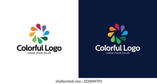 Creative colorful logo template. Fun and modern easy-to-edit logo template.