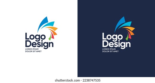 Creative colorful logo template. Fun and modern easy-to-edit logo template.