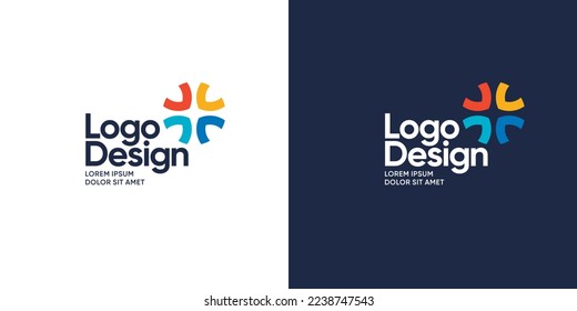 Creative colorful logo template. Fun and modern easy-to-edit logo template.