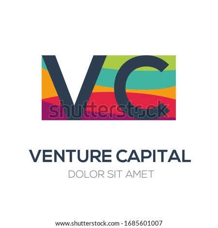 Creative colorful logo , VC mean (venture capital) .