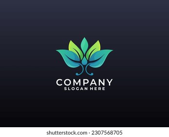 creative colorful lotus logo, gradient logo