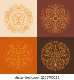 Creative colorful mandala, simple outline design perfect for relaxing coloring book, stickers, patterns, yoga, planners, calendars. Bohemian mandala design