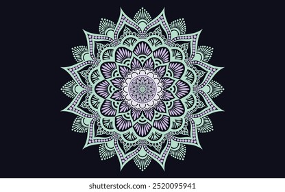 Creative colorful mandala, simple outline design perfect for relaxing coloring book, stickers, patterns, yoga, planners, calendars. Bohemian mandala design, vector art illustration