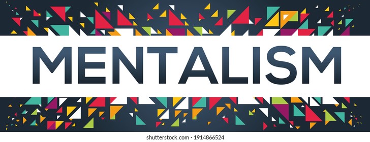 diseño de texto creativo colorido (mentalismo), escrito en inglés, ilustración vectorial.	
