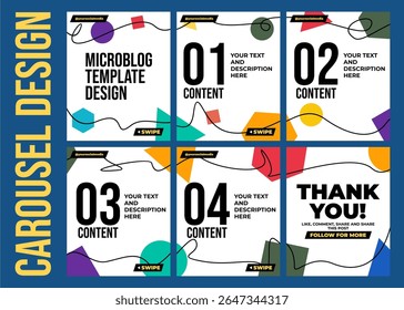 Design de modelo de microblog colorido criativo. Fácil de editar com arquivo de vetor. Pode usar para seu conteúdo criativo. Especialmente para postagens em redes sociais.
