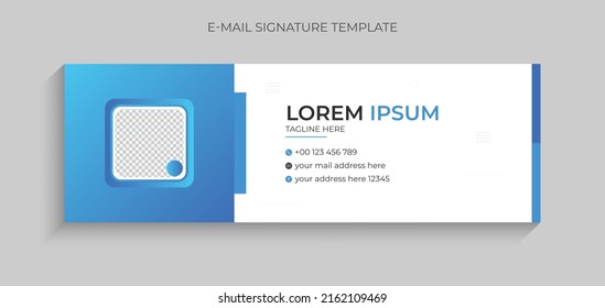 Creative colorful, minimal email signature design template for business. Professional business email signature design blue color. Email signature template in vector eps 10